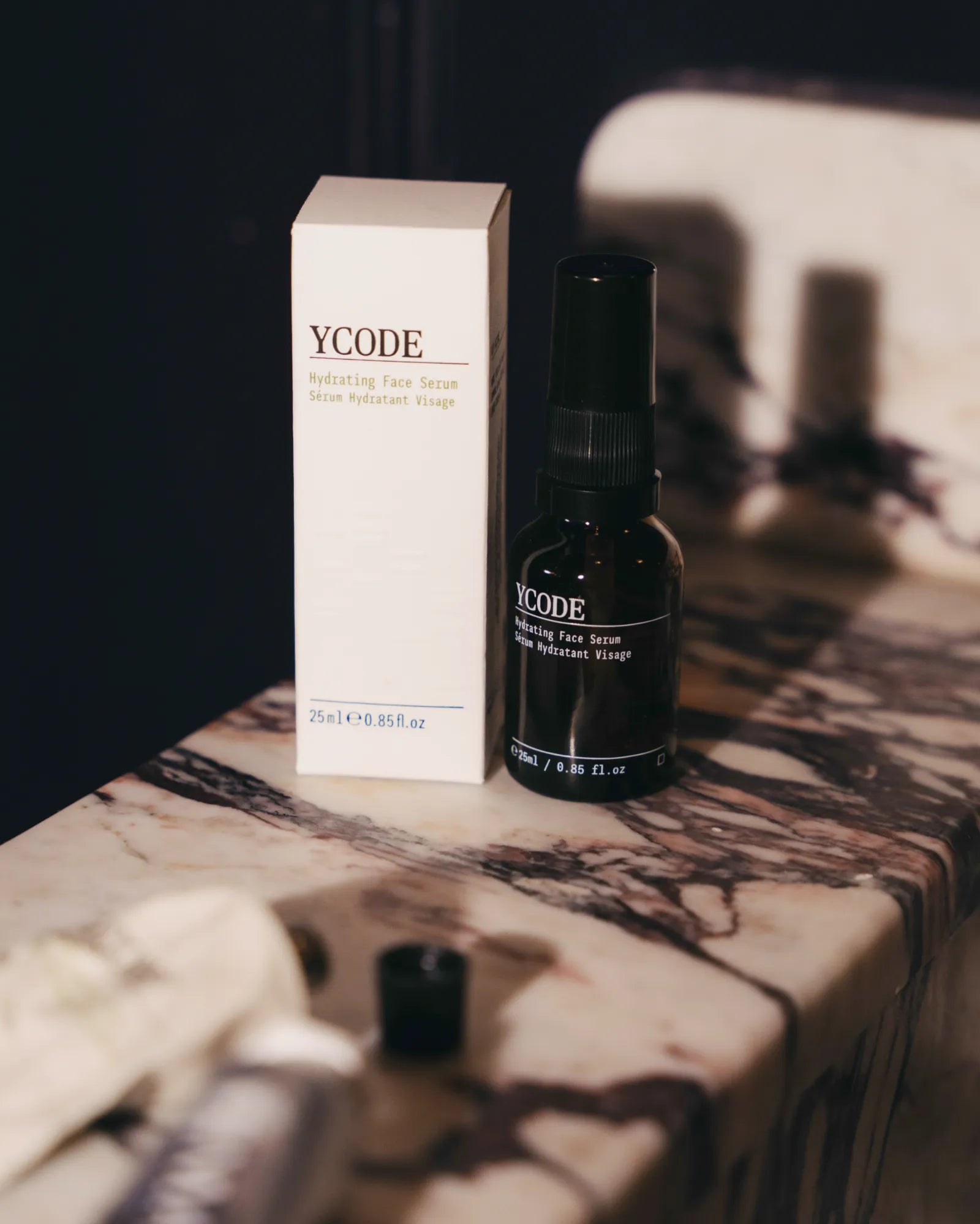 Hydrating Face Serum at rest on marble
